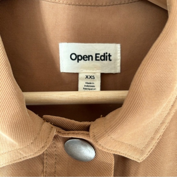 Open Edit Cropped Jacket XXS Brown Oversized Fit Soft Luxurious Feel Never Worn - Picture 4 of 6